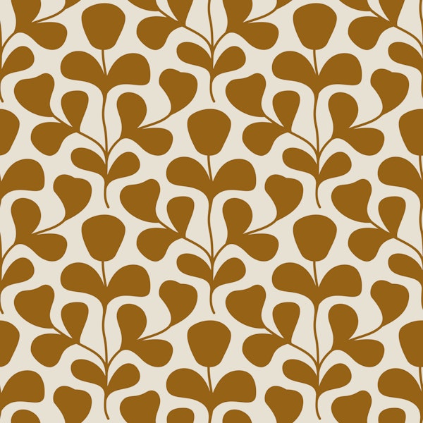 Large Scale Abstract Flowers Pattern - Brown