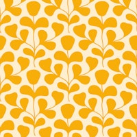 Large Scale Abstract Flowers Pattern - Yellow papel de parede