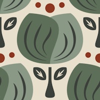 Retro Tulip Elegance in Green - S tapet