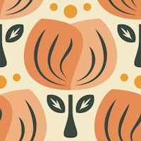 Retro Tulip Elegance in Peach - S behang