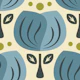 Retro Tulip Elegance in Blue - S