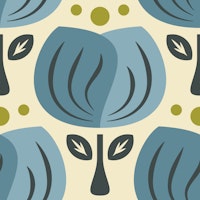 Retro Tulip Elegance in Blue - S behang
