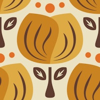 Retro Tulip Elegance in Yellow - S tapet