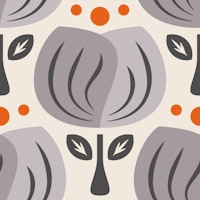 Retro Tulip Elegance in Gray - L tapet