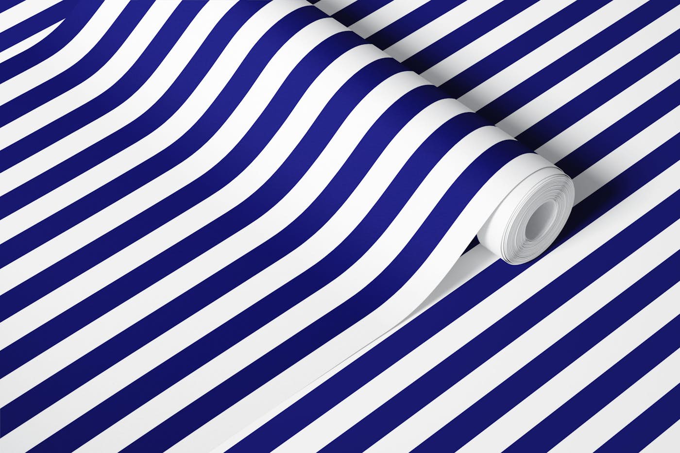 Navy Vertical Stripes wallpaper roll
