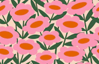 Happy Flowers in Pink wallpaper