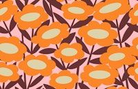 Happy Flowers in Orange papel de parede