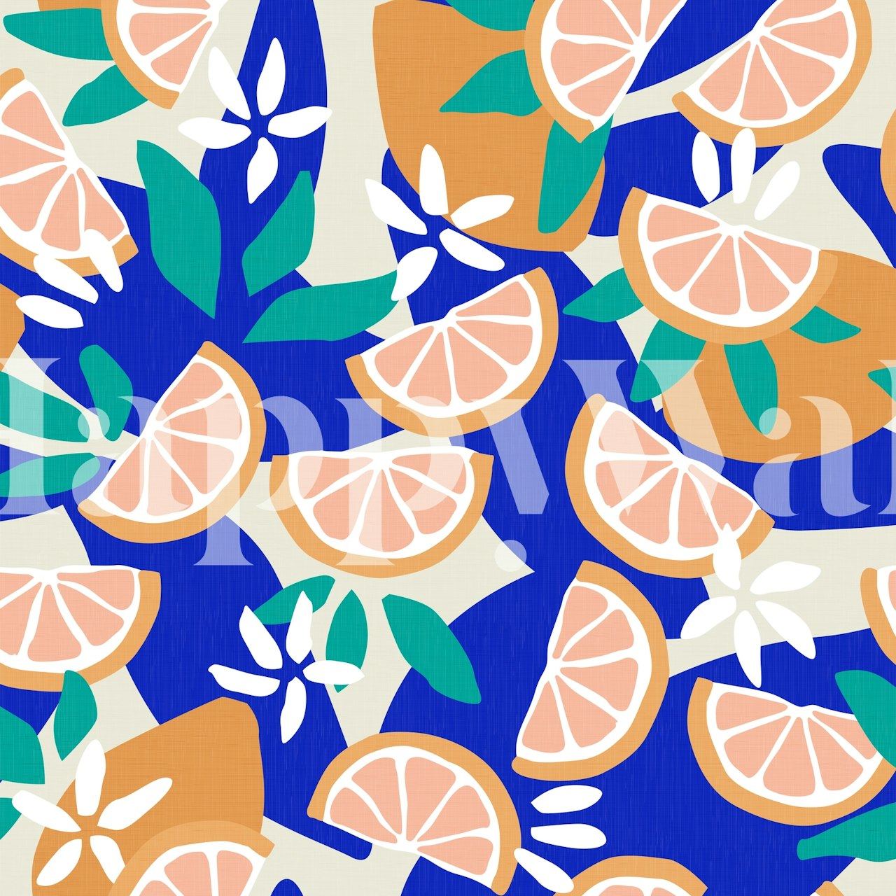 Modern Lemons wallpaper in a bright room