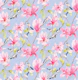 Springtime Petals and Birds sky blue XL