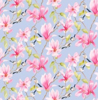 Springtime Petals and Birds sky blue XL wallpaper