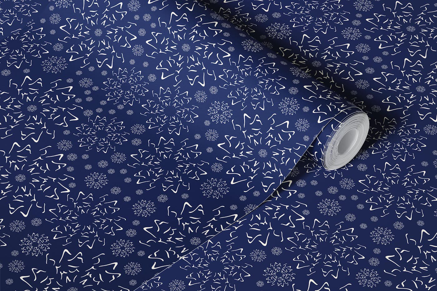 Nordic Winter Night Sky | Dark Blue wallpaper roll