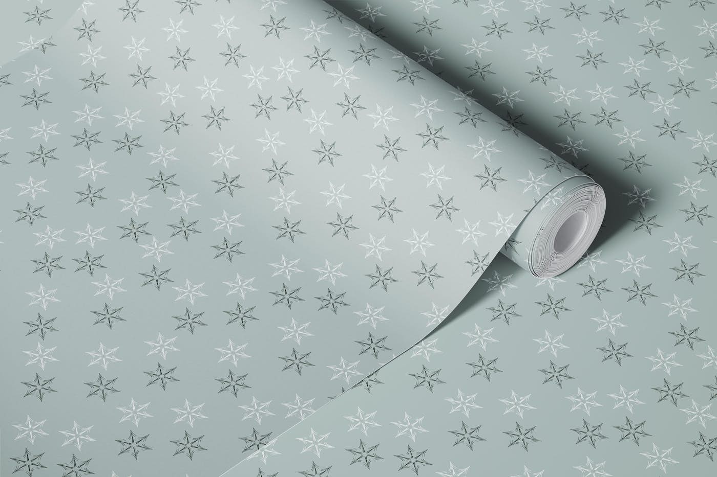 Scattered Stars | Pale Sage wallpaper roll