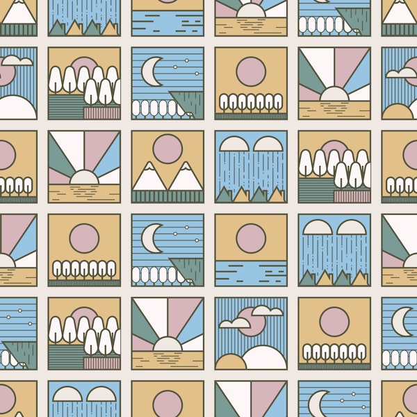 Geometric Pastel Landscapes