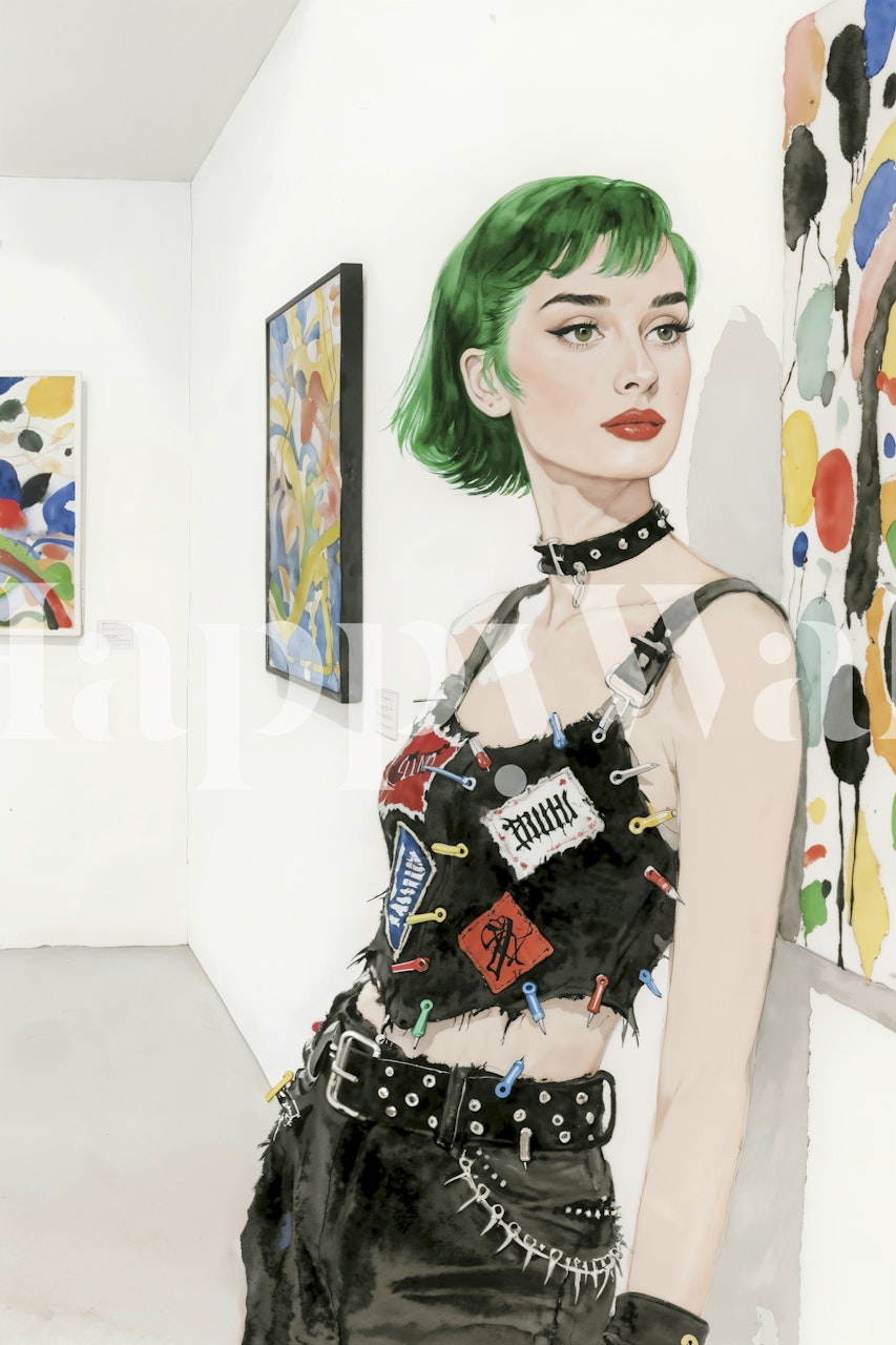 Ταπετσαρία Punk Style Fashionista σε έναν μοντέρνο χώρο