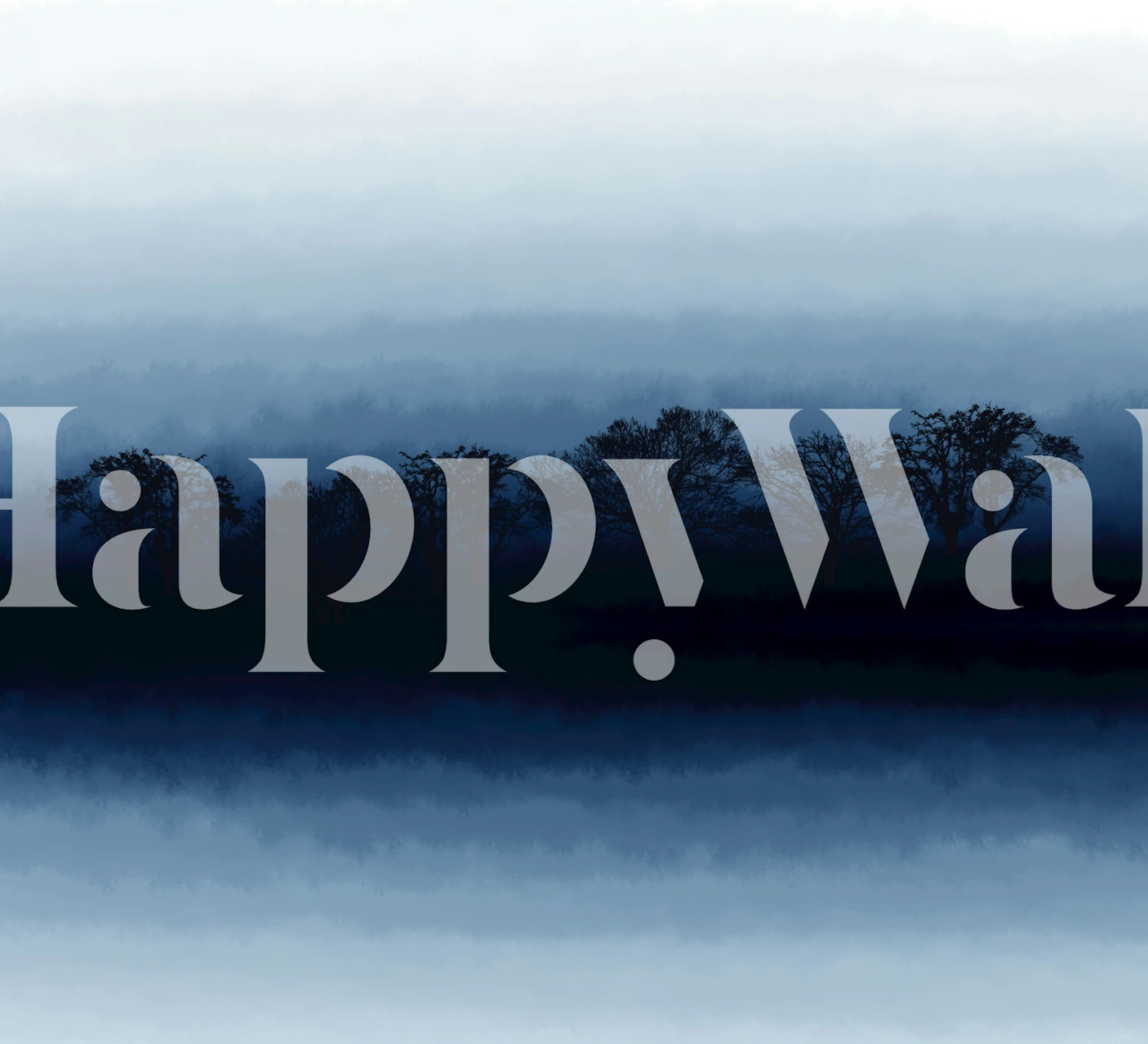 Misty Blue Forest Skyline tapeta w pokoju