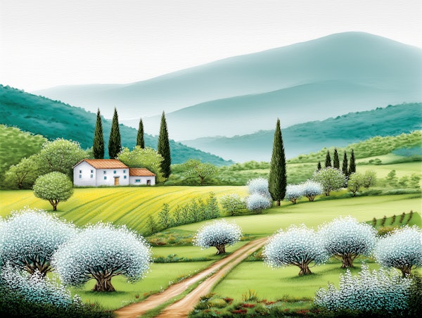 Spring Countryside View