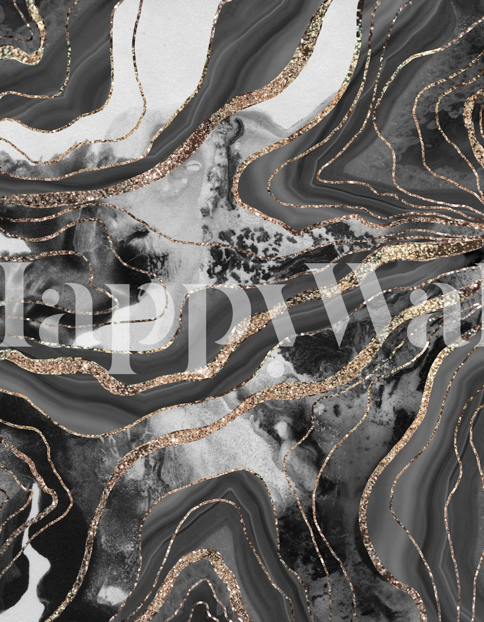 Liquid marble agate glitter wallpaper in a room
