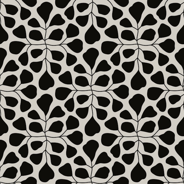 Large Scale Modern Leaves - black & white