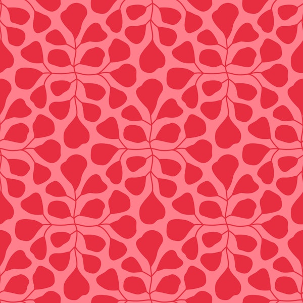 Large Scale Modern Leaves - Pink and Red