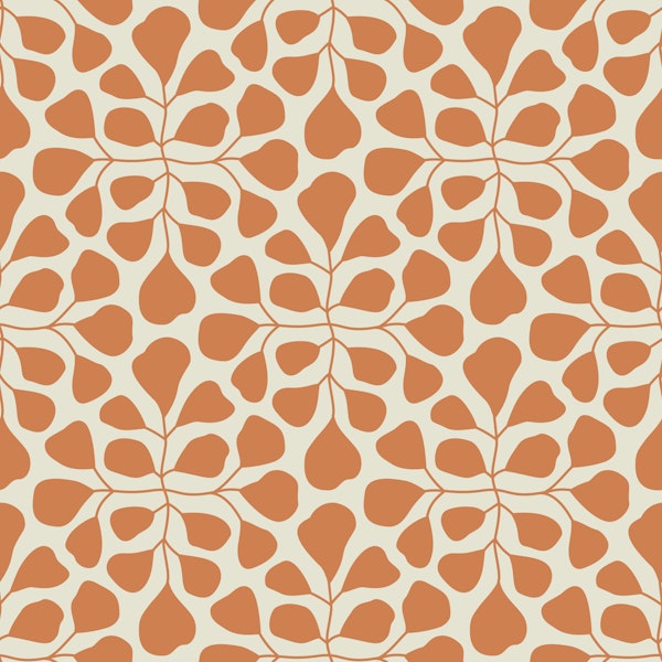 Large Scale Modern Leaves - Terracotta