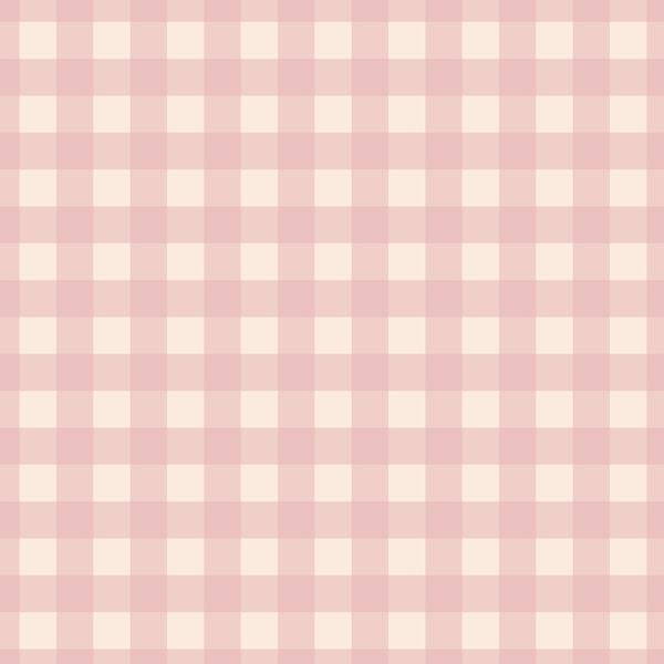 Gingham - rose pink on peachy cream - Medium