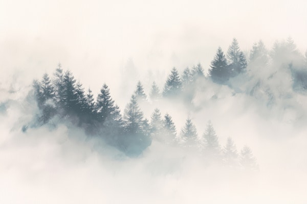 Foggy Tree Silhouette