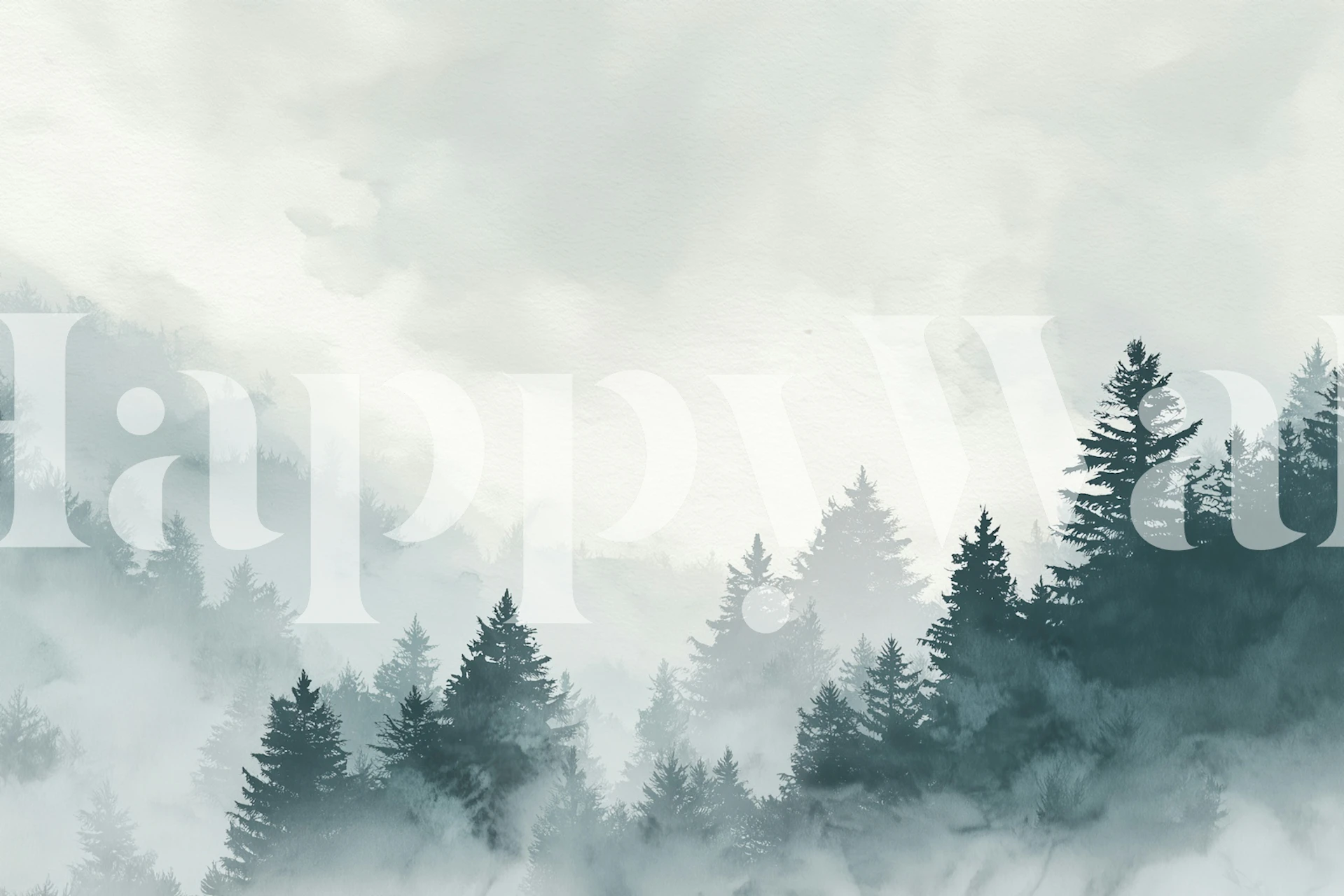 Misty Forest Horizon wallpaper in a room