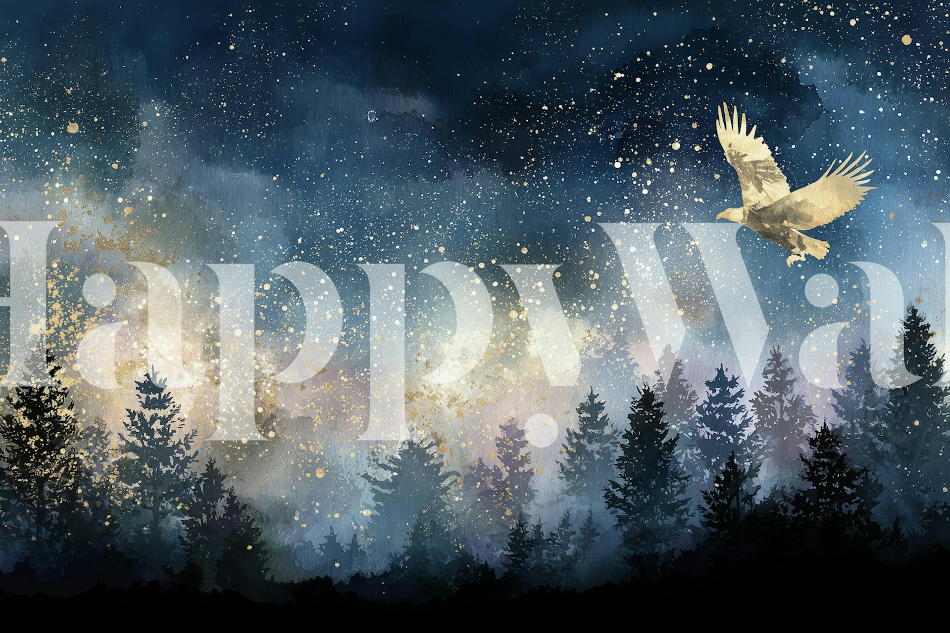 Mystical Night Sky View tapeta v místnosti