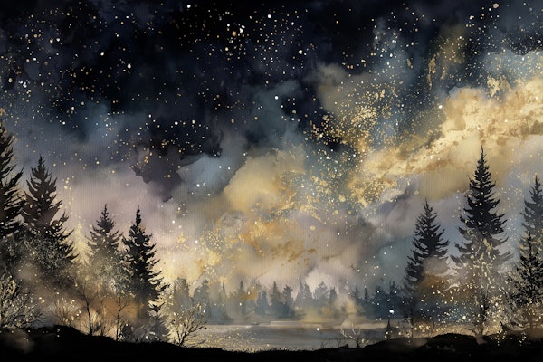 Starry Night Forest