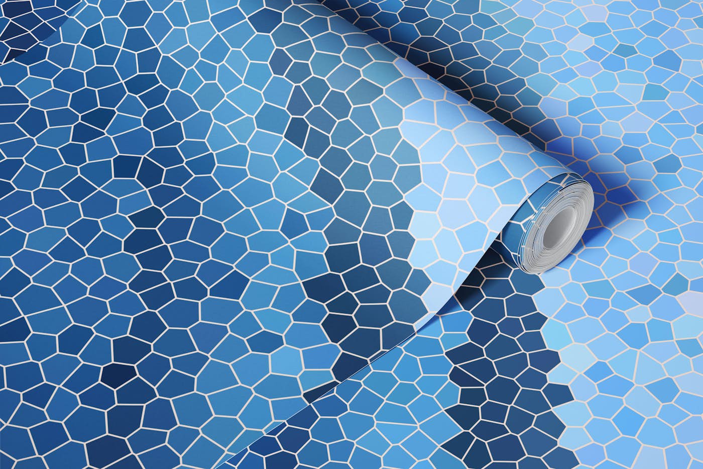 Blue Mosaic Serenity wallpaper roll