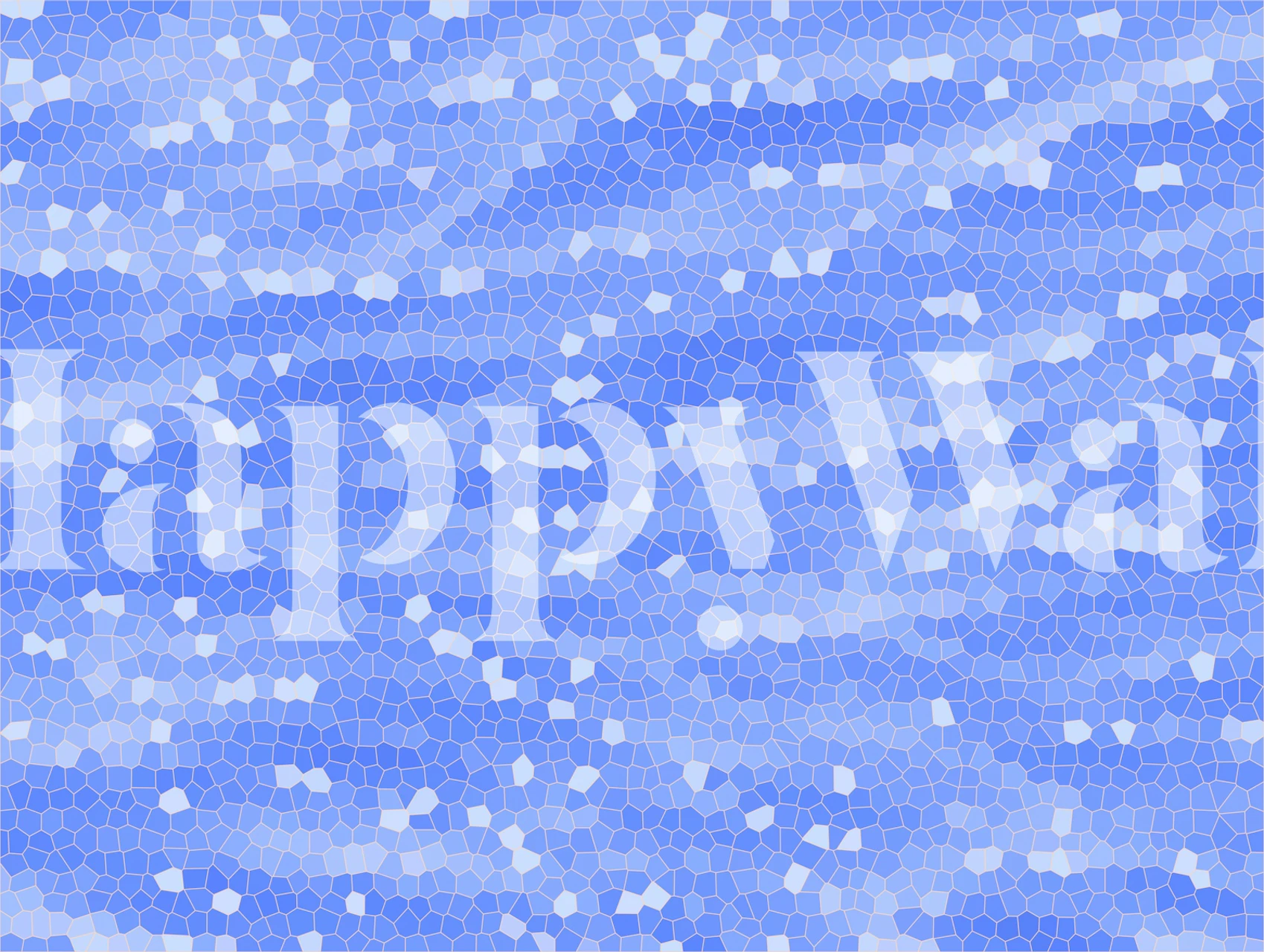 Blue mosaic tones wallpaper in a room