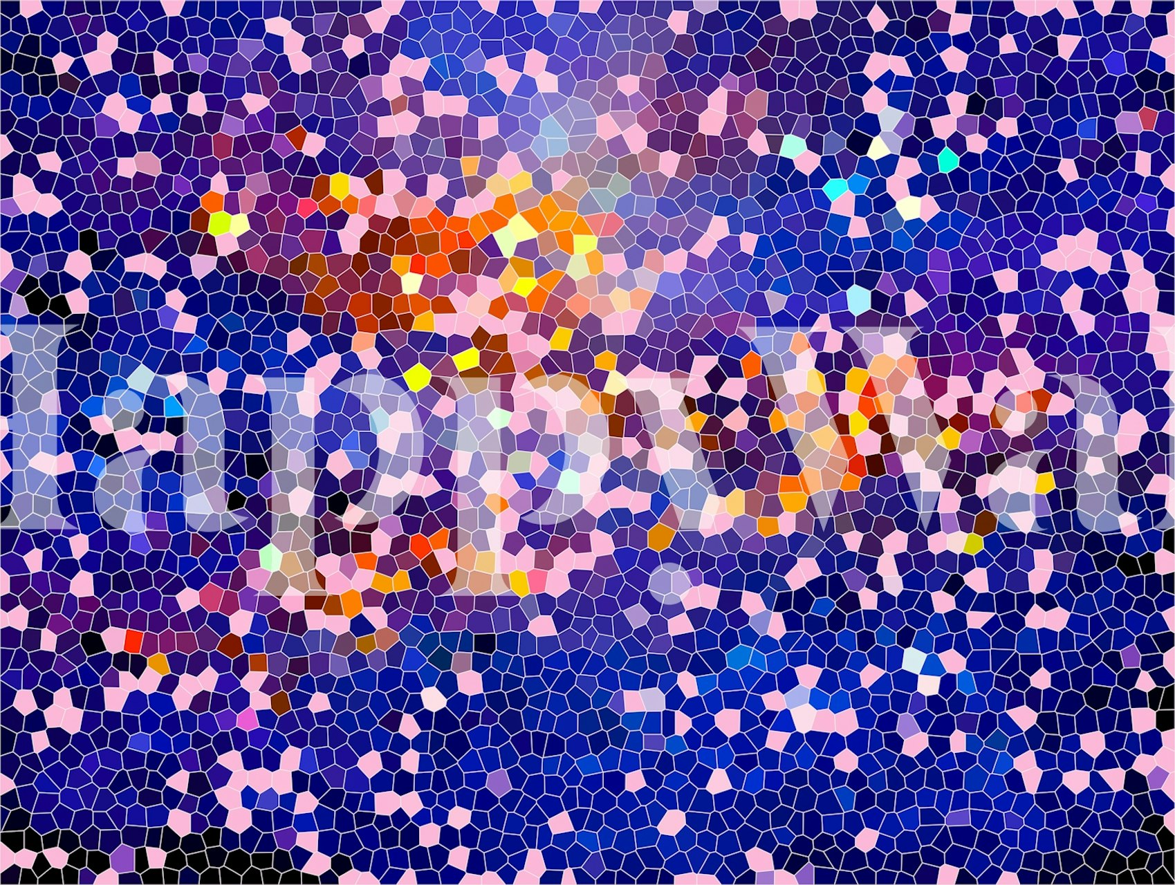 Papier peint Cosmic Spectrum Mosaic dans une pièce moderne