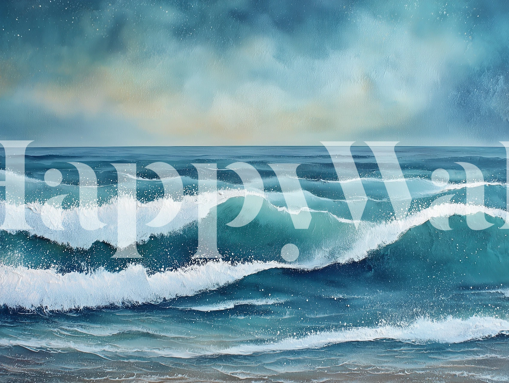 Serene ocean vibes wallpaper in a room