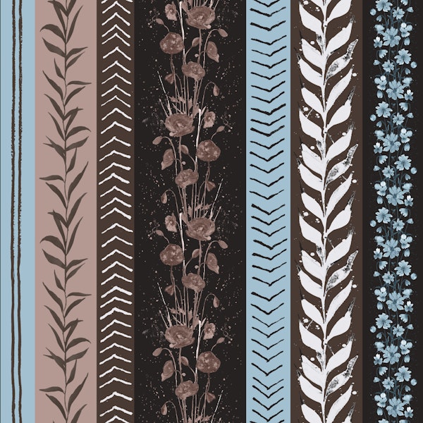 Autumn Stripes Modern Copper Blue