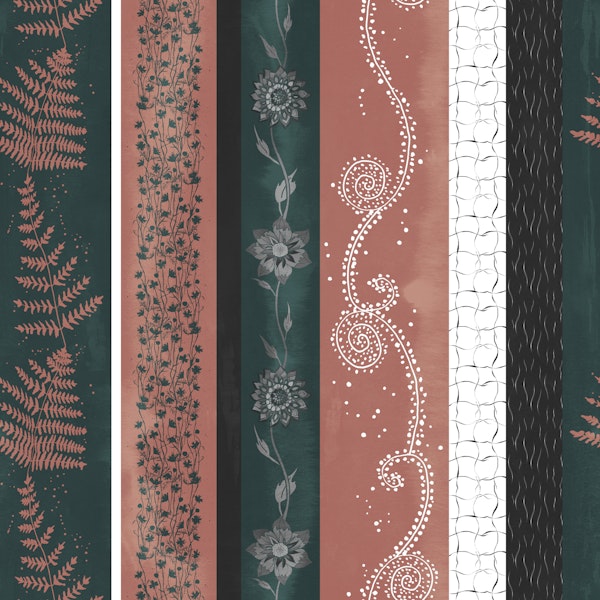 Abstract Nature Stripes Teal Peach