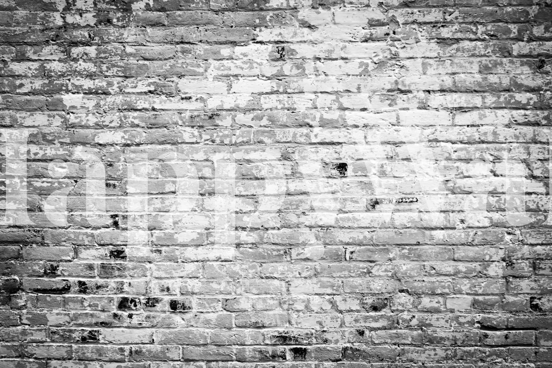 Aged brick wallpaper in a room