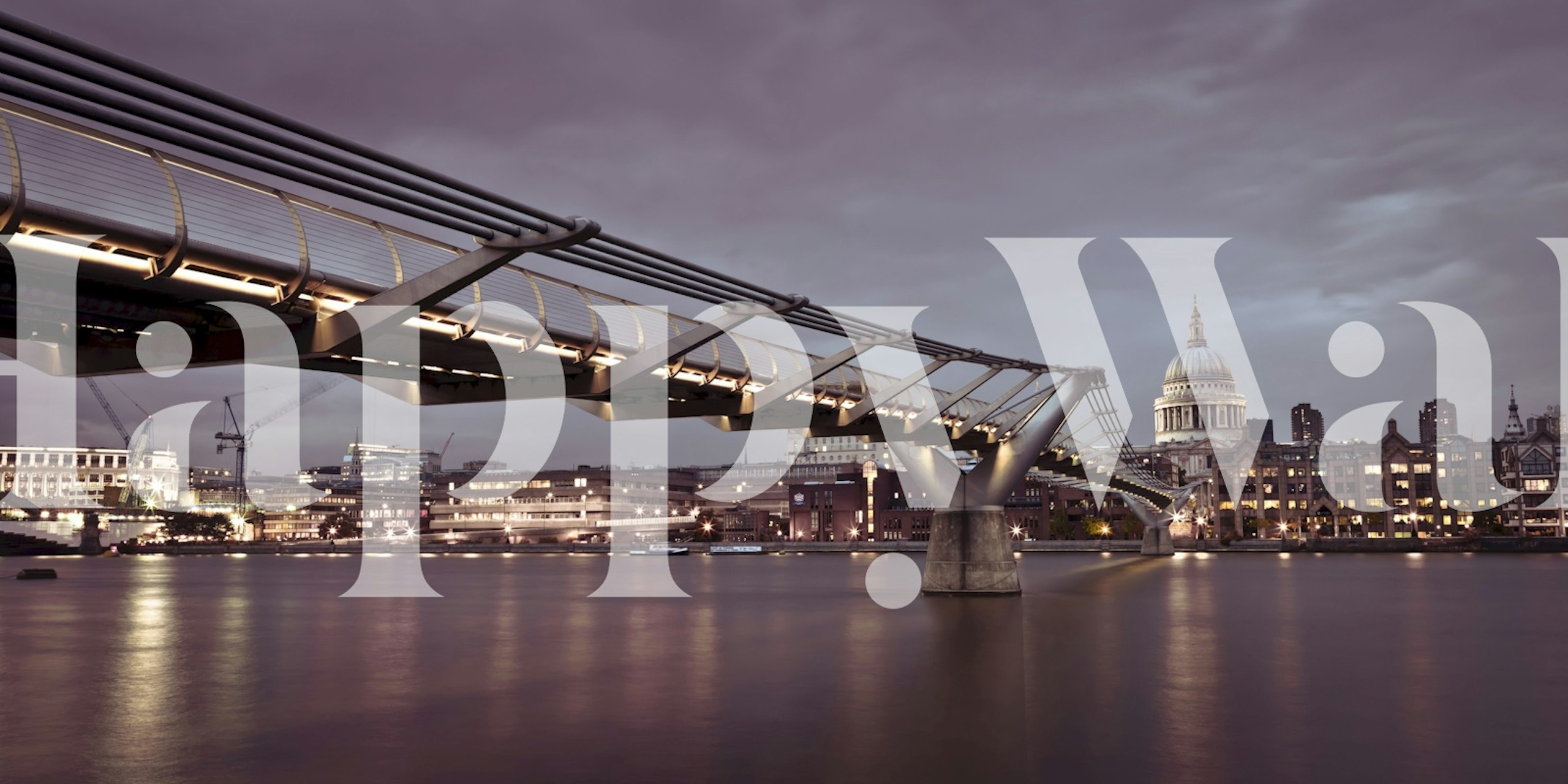 Architectural Night Scene tapetti huoneessa