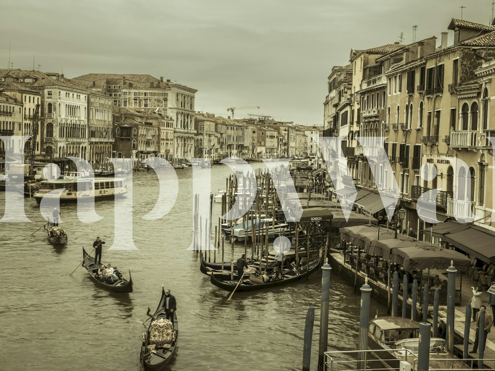 Historic Grand Canal -tapetti huoneessa