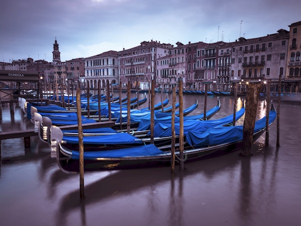 Venetian Gondolas at Dusk