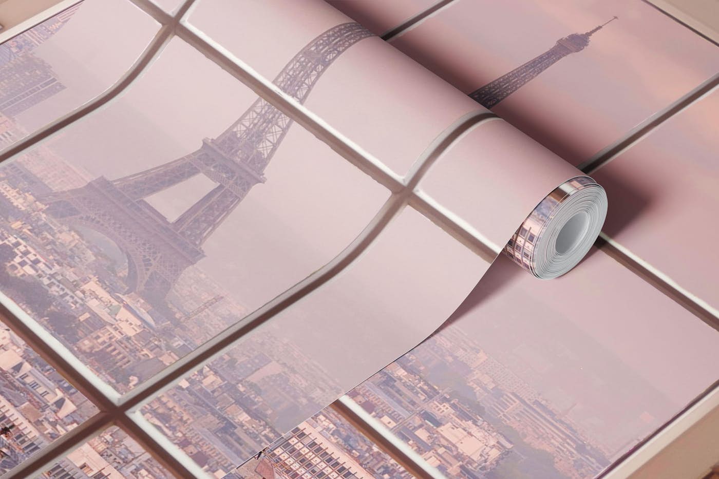 Eiffel Tower from a Window wallpaper roll