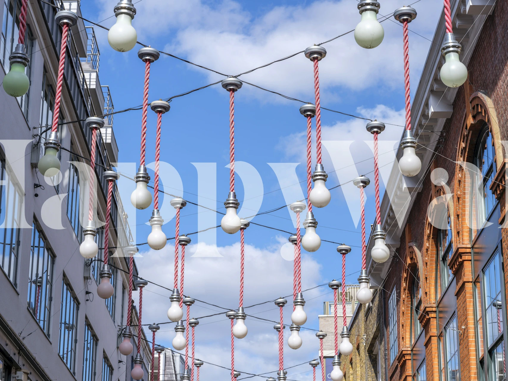 Urban Hanging Lights wallpaper in a room