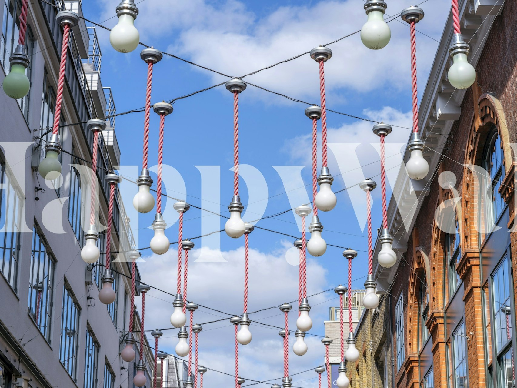 Urban Hanging Lights wallpaper in a room