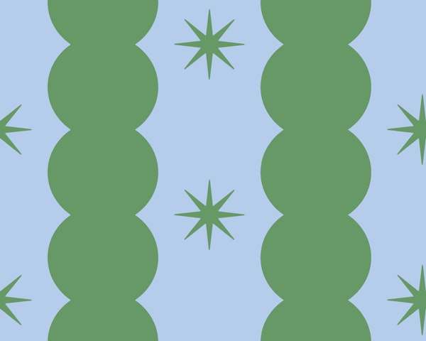 Bubble stripes with stars - blue green