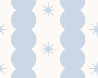 Playful bubble stripes with stars - soft blue behang