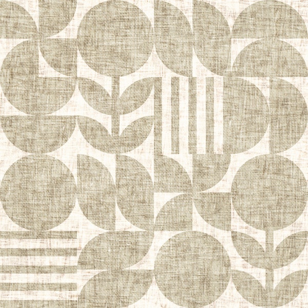 Scandi Texture Block Print Neutral Boho Moss