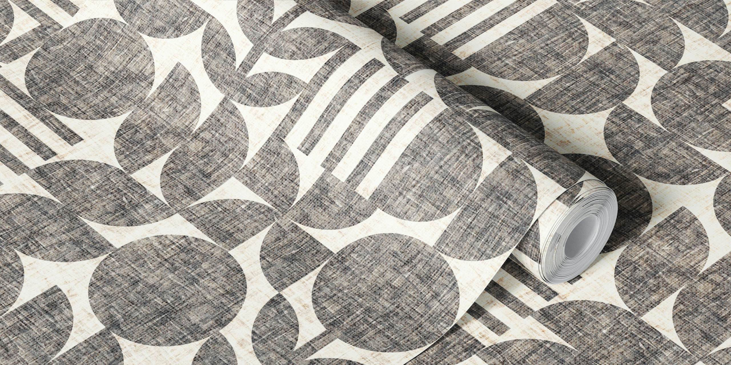 Papel tapiz Scandi Texture Block Print en una habitación