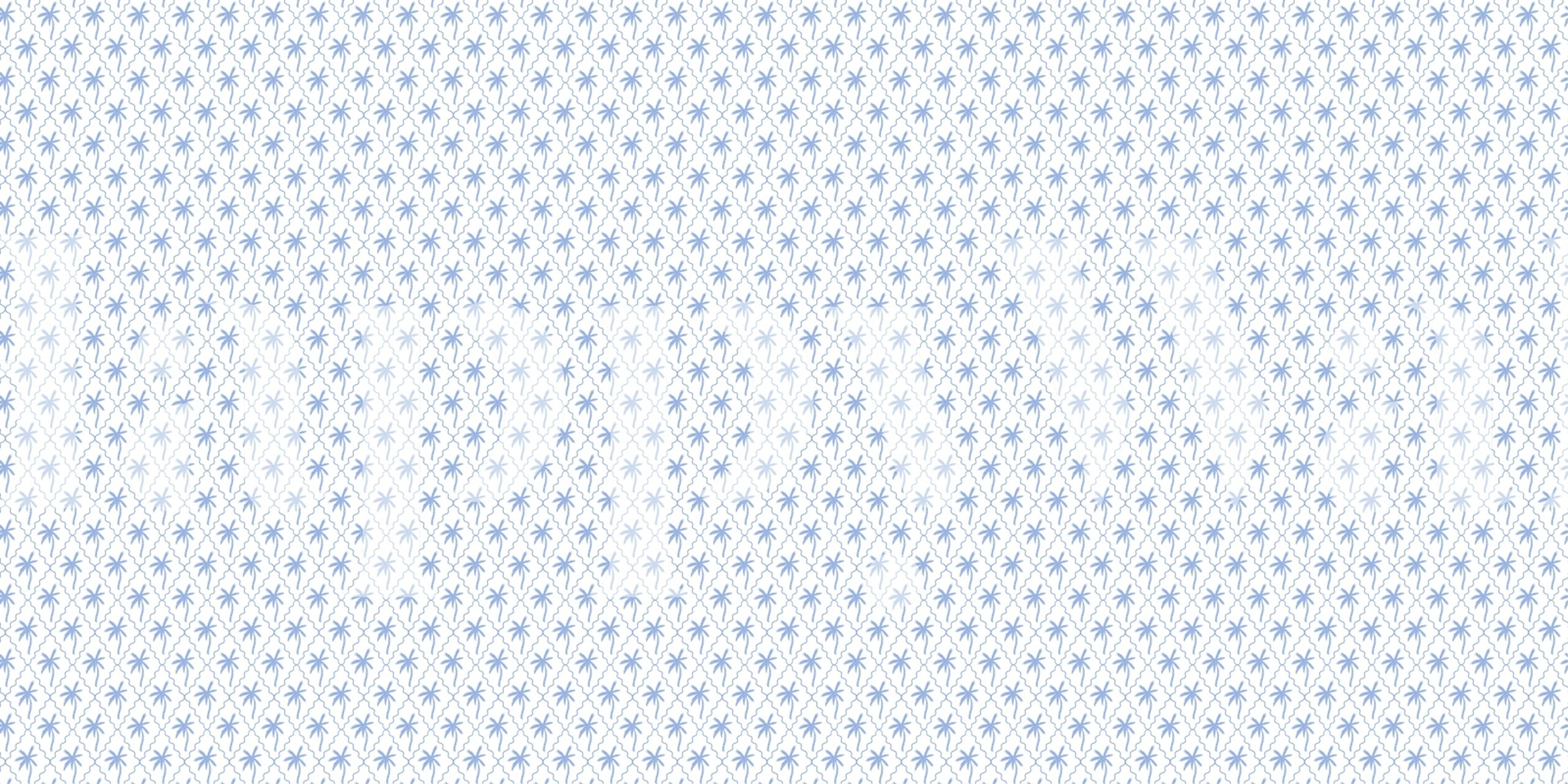 Bright blue palms and scalloped diamonds wallpaper