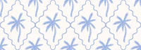 Scalloped diamonds with palms - bright blue tapetit