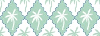 scalloped diamonds with palms - mint wallpaper