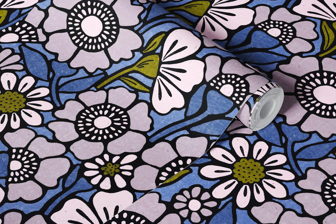 Verna - blue wallpaper roll